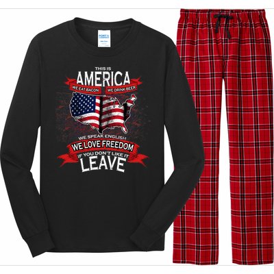 This Is America If You Don't like It Leave Long Sleeve Pajama Set