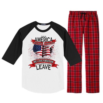 This Is America If You Don't like It Leave Raglan Sleeve Pajama Set