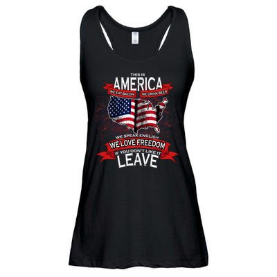 This Is America If You Don't like It Leave Ladies Essential Flowy Tank