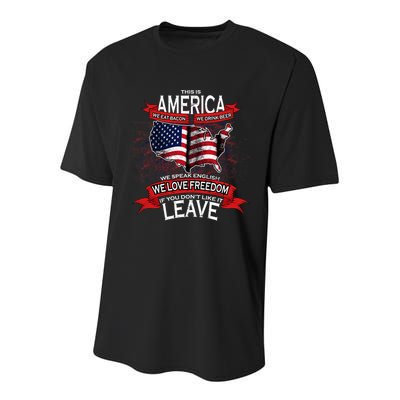 This Is America If You Don't like It Leave Youth Performance Sprint T-Shirt