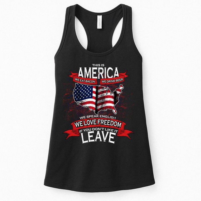 This is AMERICA if you don't like it LEAVE Womens Tank Top