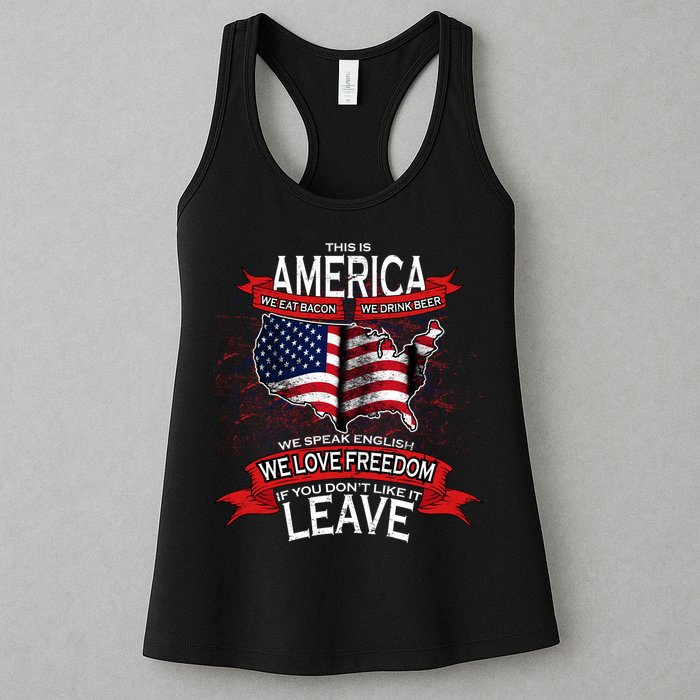This is AMERICA if you don't like it LEAVE Womens Tank Top