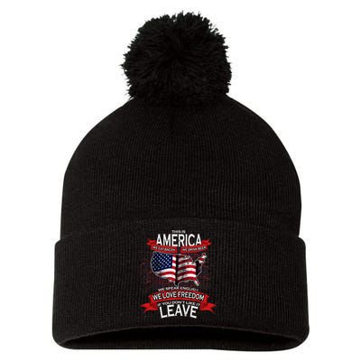 This Is America If You Don't like It Leave Pom Pom 12in Knit Beanie