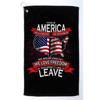 This is AMERICA if you don't like it LEAVE Golf Towel