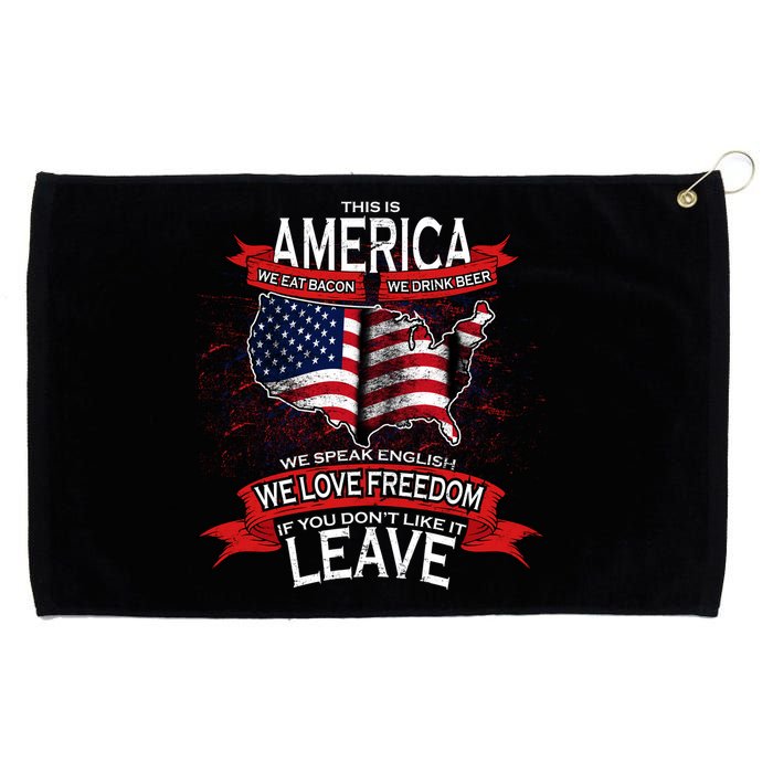 This Is America If You Don't like It Leave Grommeted Golf Towel