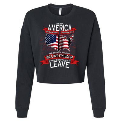 This Is America If You Don't like It Leave Cropped Pullover Crew