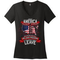 This Is America If You Don't like It Leave Women's V-Neck T-Shirt