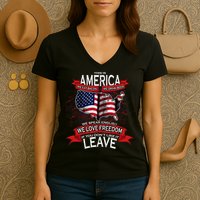 This Is America If You Don't like It Leave Women's V-Neck T-Shirt