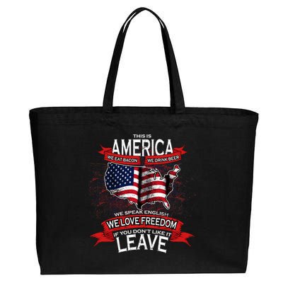 This Is America If You Don't like It Leave Cotton Canvas Jumbo Tote