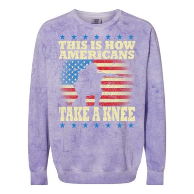 This Is How Americans Take a Knee Colorblast Crewneck Sweatshirt