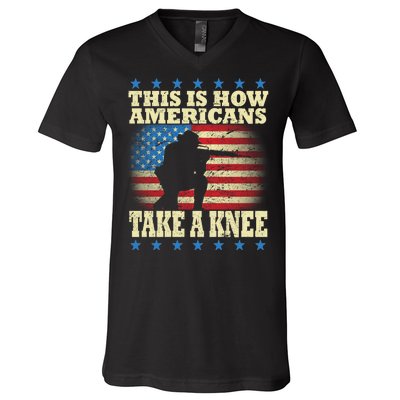 This Is How Americans Take a Knee V-Neck T-Shirt