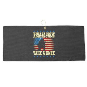 This Is How Americans Take a Knee Large Microfiber Waffle Golf Towel