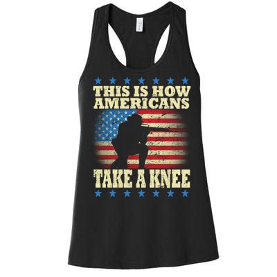 This Is How Americans Take a Knee Women's Racerback Tank