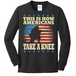 This Is How Americans Take a Knee Kids Long Sleeve Shirt