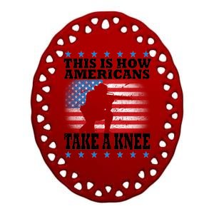 This Is How Americans Take a Knee Ceramic Oval Ornament