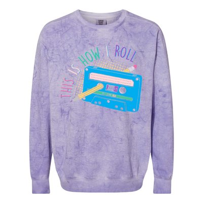 This is How I Roll Cassette Tape Retro 80s Colorblast Crewneck Sweatshirt