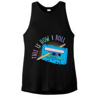 This is How I Roll Cassette Tape Retro 80s Ladies PosiCharge Tri-Blend Wicking Tank