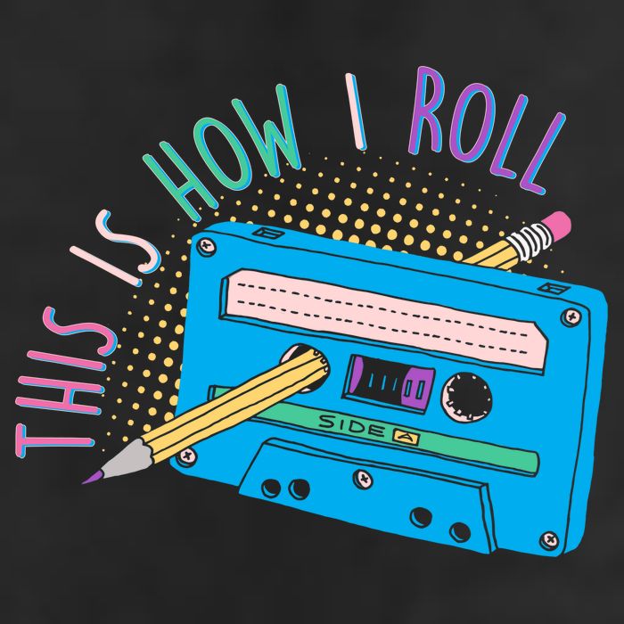 This is How I Roll Cassette Tape Retro 80s 7 Panel Mesh Trucker Snapback Hat