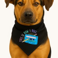 This is How I Roll Cassette Tape Retro 80s USA-Made Doggie Bandana
