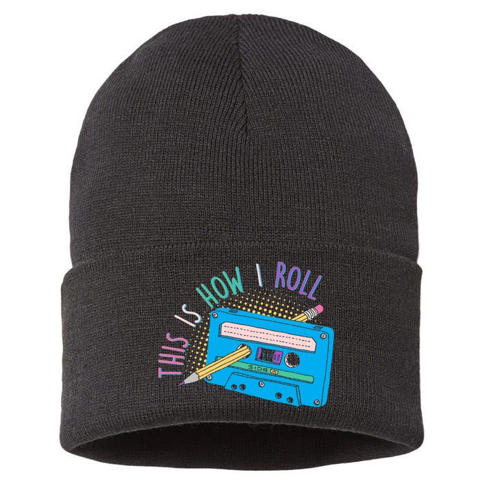 This is How I Roll Cassette Tape Retro 80s Sustainable Knit Beanie