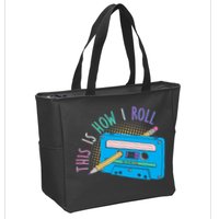 This is How I Roll Cassette Tape Retro 80s Zip Tote Bag