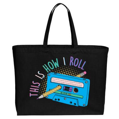 This is How I Roll Cassette Tape Retro 80s Cotton Canvas Jumbo Tote