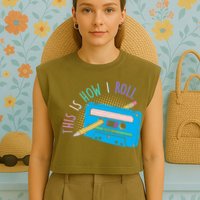 This is How I Roll Cassette Tape Retro 80s Garment-Dyed Women's Muscle Tee