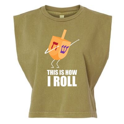 This is How I Roll Dreidel Dabbing Chanukah Garment-Dyed Women's Muscle Tee