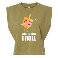 This is How I Roll Dreidel Dabbing Chanukah Garment-Dyed Women's Muscle Tee