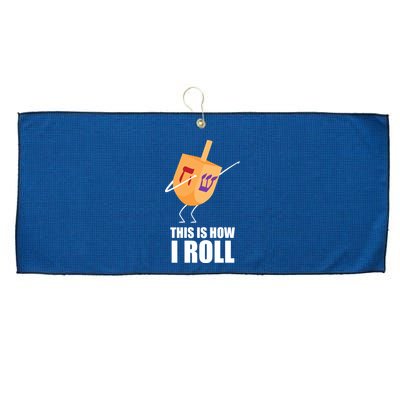 This is How I Roll Dreidel Dabbing Chanukah Large Microfiber Waffle Golf Towel