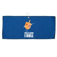 This is How I Roll Dreidel Dabbing Chanukah Large Microfiber Waffle Golf Towel