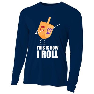 This is How I Roll Dreidel Dabbing Chanukah Cooling Performance Long Sleeve Crew