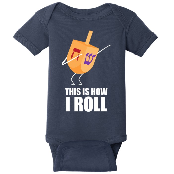 This is How I Roll Dreidel Dabbing Chanukah Baby Bodysuit