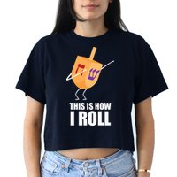 This is How I Roll Dreidel Dabbing Chanukah Crop Top