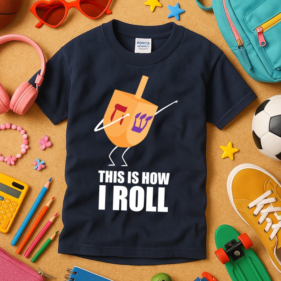 This is How I Roll Dreidel Dabbing Chanukah Kids T-Shirt