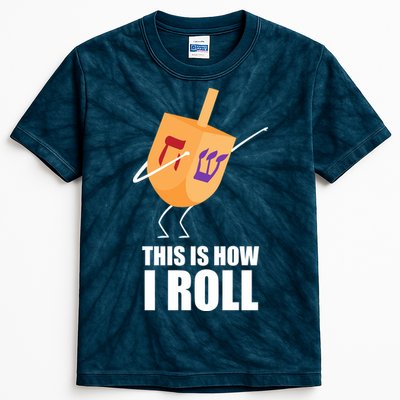 This is How I Roll Dreidel Dabbing Chanukah Kids Tie-Dye T-Shirt