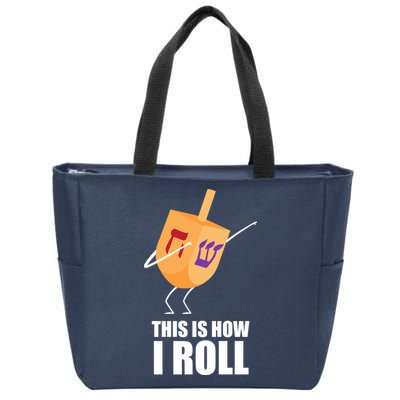 This is How I Roll Dreidel Dabbing Chanukah Zip Tote Bag