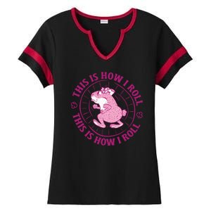 This Is How I Roll Hamster Ladies Halftime Notch Neck Tee