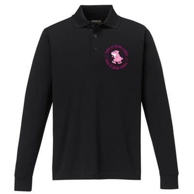 This Is How I Roll Hamster Performance Long Sleeve Polo