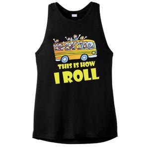 This is How I Roll School Bus Ladies PosiCharge Tri-Blend Wicking Tank