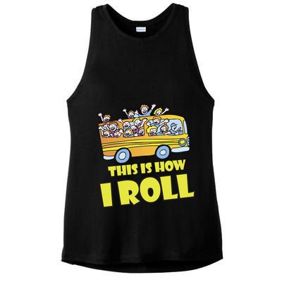 This is How I Roll School Bus Ladies PosiCharge Tri-Blend Wicking Tank