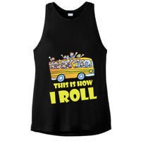 This is How I Roll School Bus Ladies PosiCharge Tri-Blend Wicking Tank