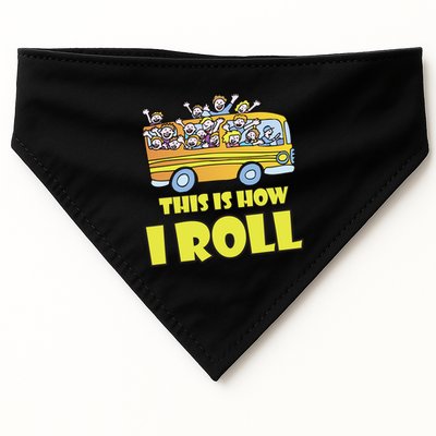 This is How I Roll School Bus USA-Made Doggie Bandana
