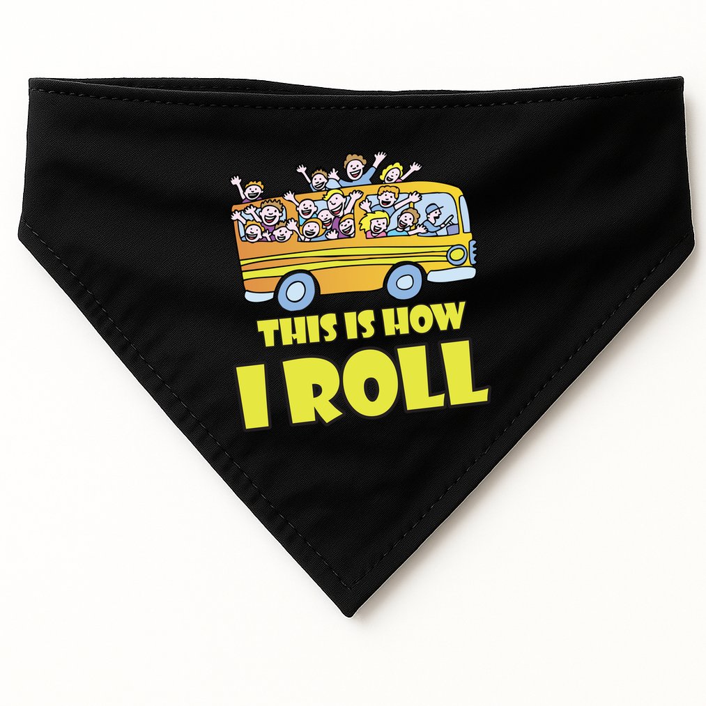 This is How I Roll School Bus USA-Made Doggie Bandana