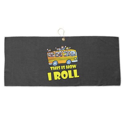 This is How I Roll School Bus Large Microfiber Waffle Golf Towel