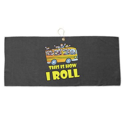 This is How I Roll School Bus Large Microfiber Waffle Golf Towel