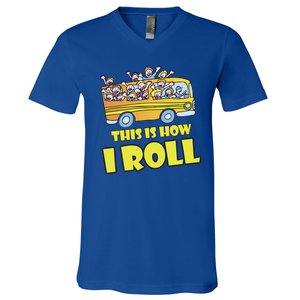 This is How I Roll School Bus V-Neck T-Shirt