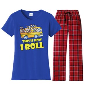 This is How I Roll School Bus Women's Flannel Pajama Set