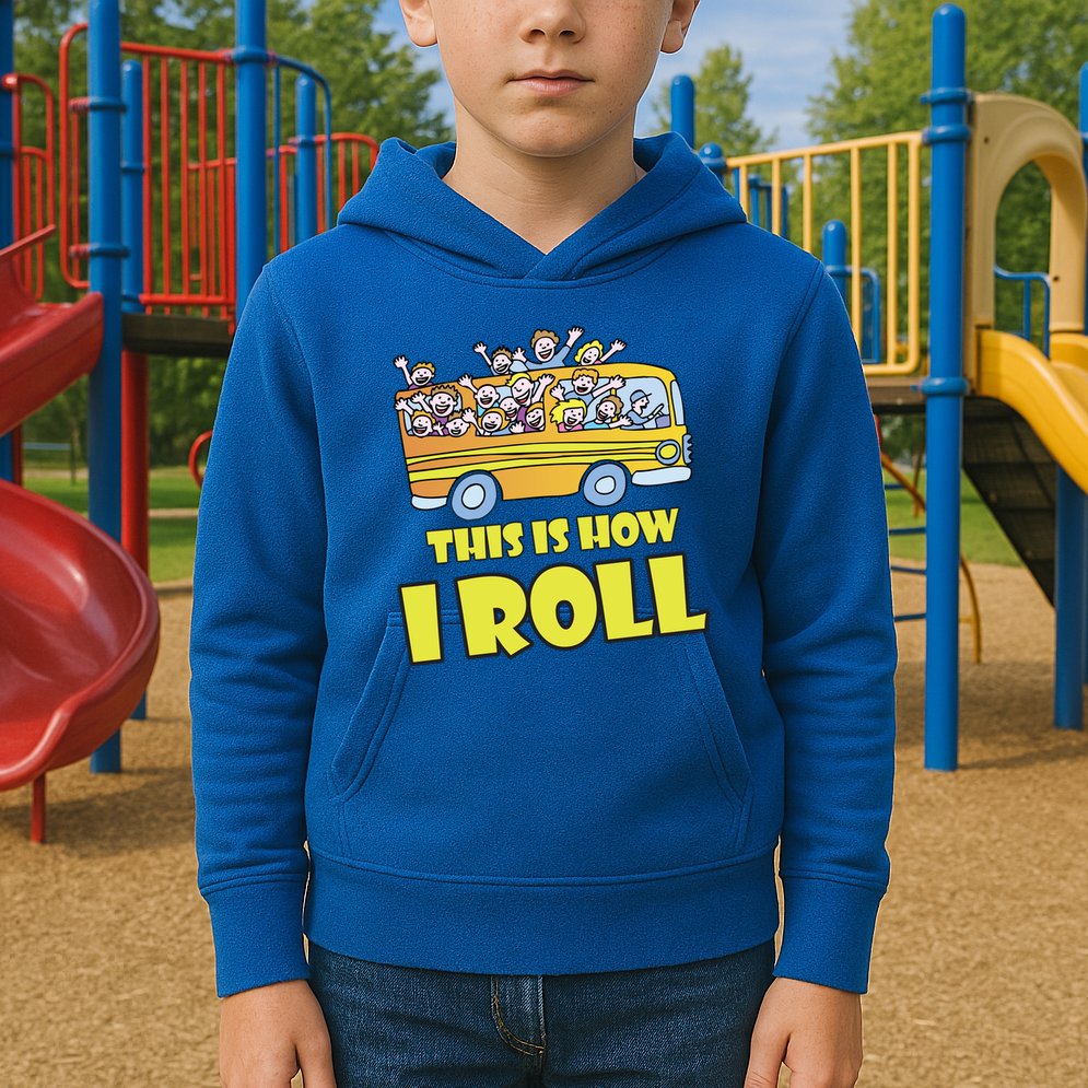 This is How I Roll School Bus Kids Hoodie