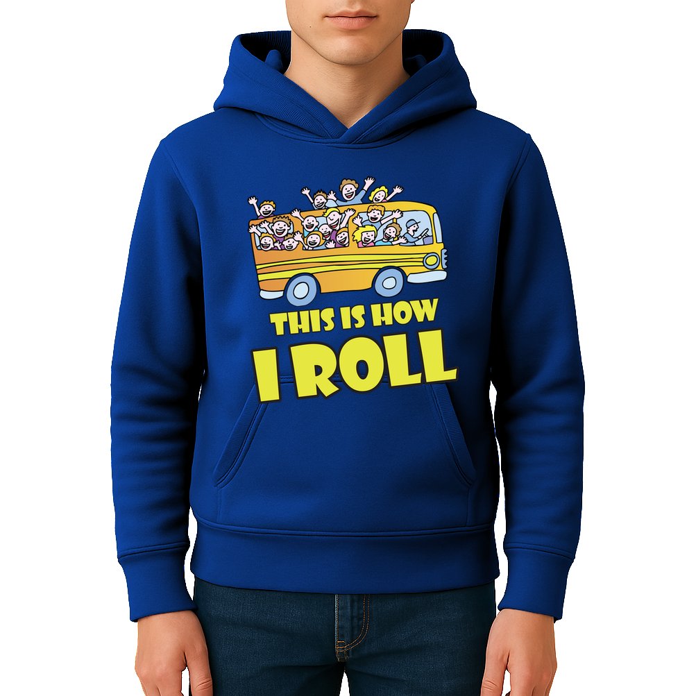 This is How I Roll School Bus Kids Hoodie